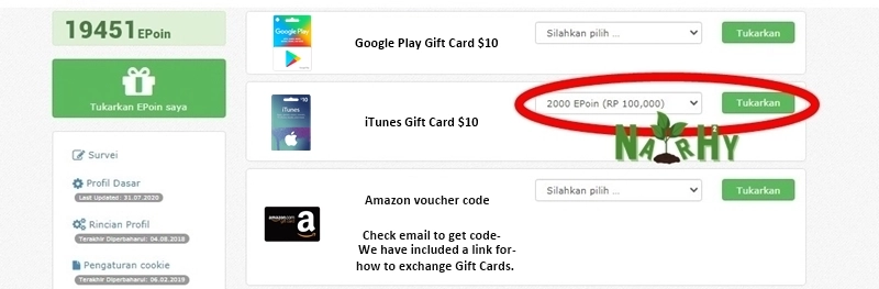 Cara dapat Apple Gift Card Gratis $100 Dollar dari Honeygain