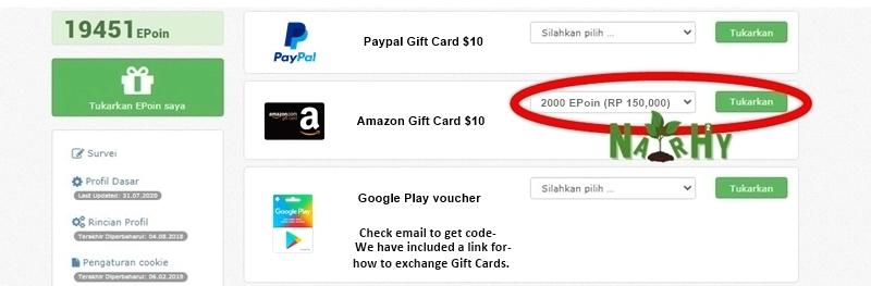 Cara dapat $886.42 Amazon Gift Card Gratis dari Opinizy