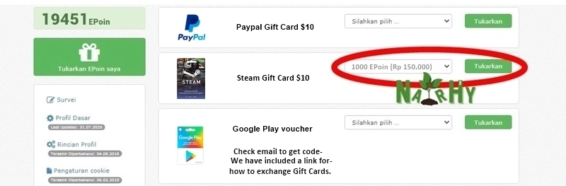 Cara dapat $200 Dollar Steam Gift Card Gratis dari Earn Doing